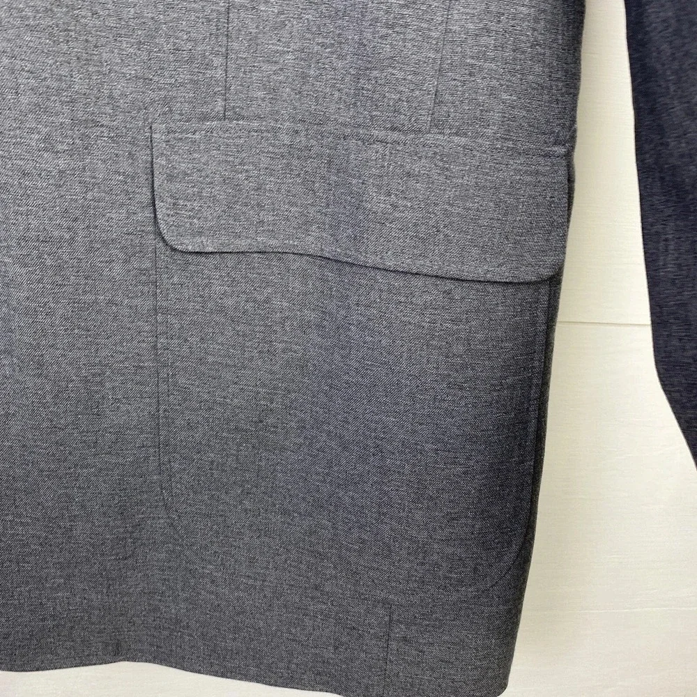 David Taylor Blazer Gray 46L Crested Gold Buttons Wool Blend Academia Regency